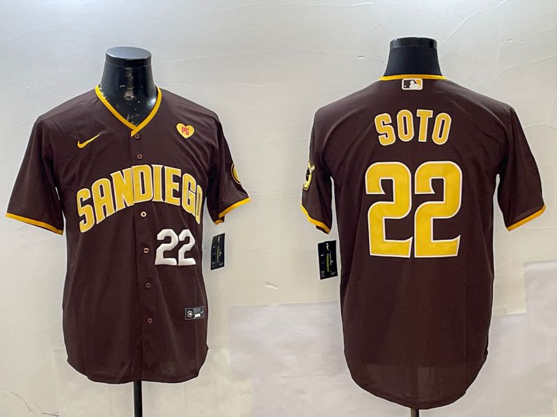 Men San Diego Padres #22 Soto Brown Game 2025 Nike MLB Jersey style 8->san diego padres->MLB Jersey
